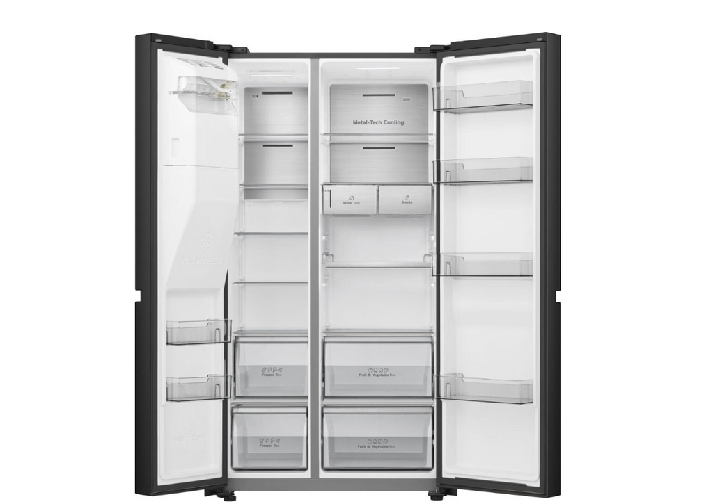 Hisense RS818N4TFE 632L American Smart Fridge Freezer Black (REFURBISHED)